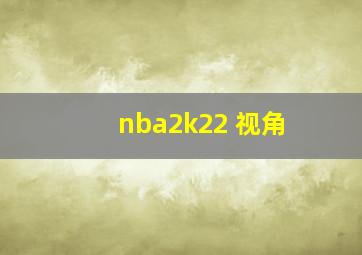 nba2k22 视角